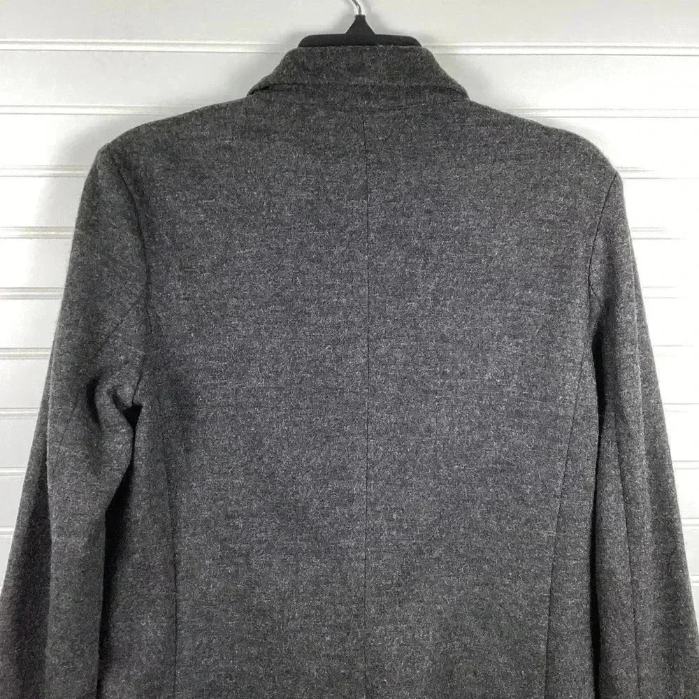 J. Crew NWOT 6 Dark Charcoal Gray 100% Wool Women's Button Front Blazer Size